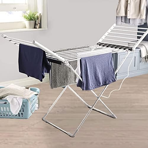 Heated Clothes Airer Electric Clothes Dryer Rack Foldable, 230w Energy-Efficient Winged Drying Rack Clothes Drying Machine in UK Plug Constant Temperature Easy Storage Indoor Outdoor