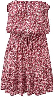 AMDOLE Straight Dress for Women Strapless Dress for Women Summer Beach Smocked Sundress Top Dress Breastfeeding Dress for Women