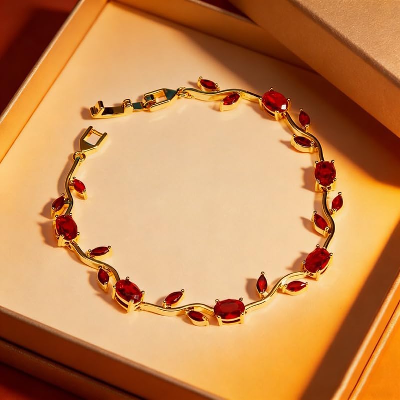 Image of Shining Diva Fashion Tulip Bracelet for Women, Floral Crystal, Anti Tarnish Jewellery Stylish Bracelet Gifts for Girls