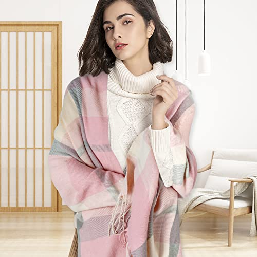 Image of Loritta Winter Scarf for Women, Long Plaid Shawl Wraps Scarves Gifts