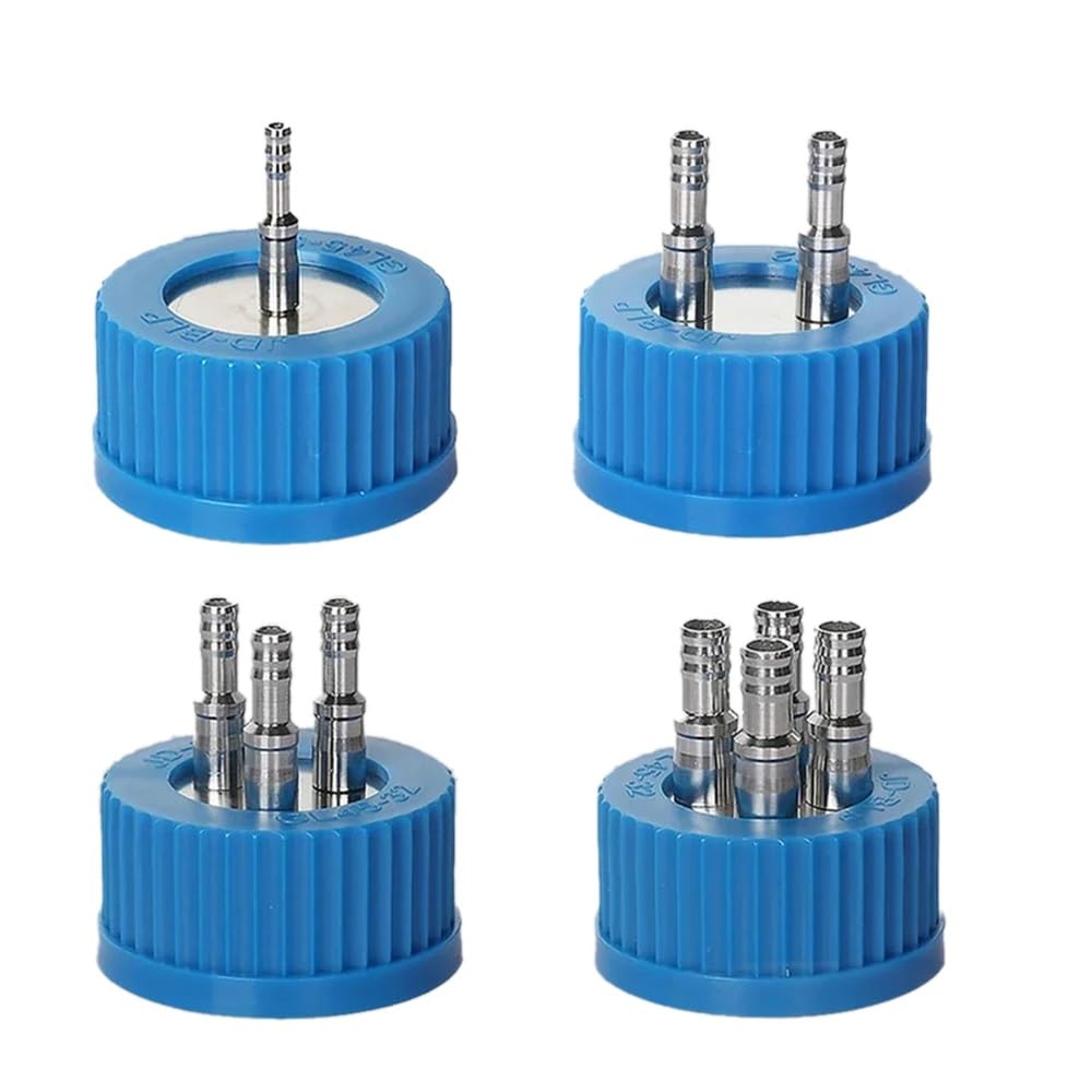 Tapa de repuesto GL45 acero inoxidable 2 orificios para botellas reactivos