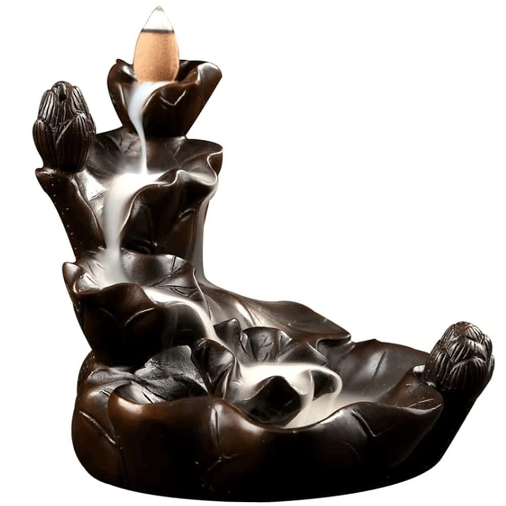 Waterfall Incense Burner Brass Backflow Incense Holder Handcrafted Room Decor Home Fragrance Products