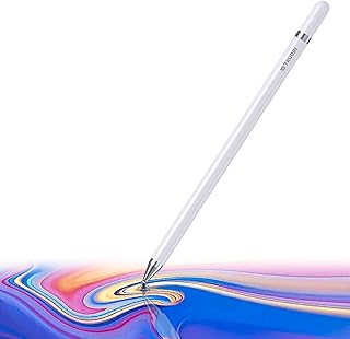 【 حساسية عالية ونقطة دقيقة】 قلم ستايلس لجهاز ايباد 【مناسب للرسم والكتابة】【سعة عالمية】 لاجهزة ابل وايفون وايباد برو وميني واير واندرويد ومايكروسوفت وسيرفس وشاشات اللمس الاخرى أبيض