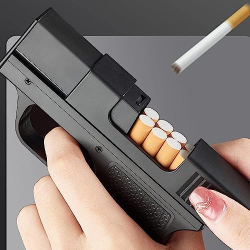 Image of Gun Pistol Lighter Heavy Weight Metal Body Real and Original Like Gun Pistol for Decorative, Smoking Filled with Gas (608 Black)