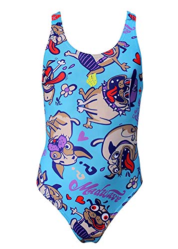 Maillot de bain Mad Wave Kids Pretty azure et bleu résistant au chlore