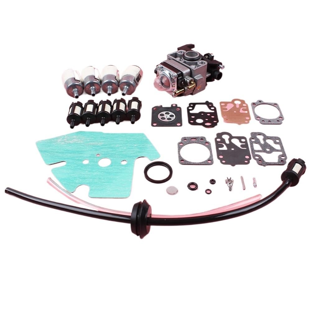 Reconstrucción de herramientas eléctricas para exteriores Kit de reparación de línea de filtro de combustible de carburador de 27 piezas for motor de cortacésped GX25, GX25N, GX25NT, FG110, FG110K1, H