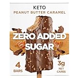 Keto Pint Zero Sugar Added Peanut Butter Caramel Ice Cream Bars Keto Friendly, 3g Net Carbs 2.75 fl. oz., 4 count (Frozen)