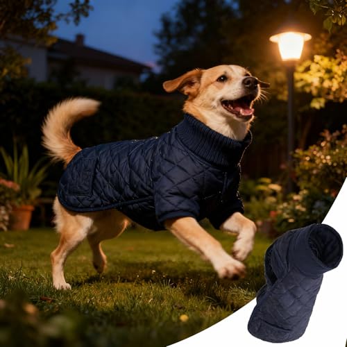 Chaleco para perro resistente al viento con banda elastica y bolsillo impermeable invierno 6