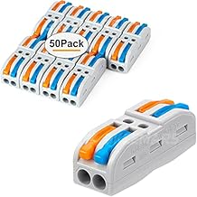 50 Pcs 2 Conductor Compact Connectors, Lever Wire Connectors Assortment Pack KV-212-50 Pcs