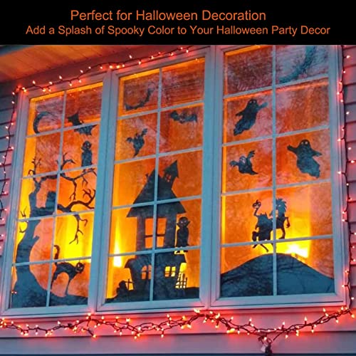 Giiffu Rolo de papel de embrulho de celofane laranja, 86 cm de largura x 3 m de comprimento, papel d