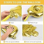 Gold Happy Birthday Balloons Banner 16 Inch Mylar Foil Letters, Inflatable Party Decor and Birthday Decorations for Women, Men, Boys & Girls Kids and Adults, Reusable, Party Supplies - Image 3