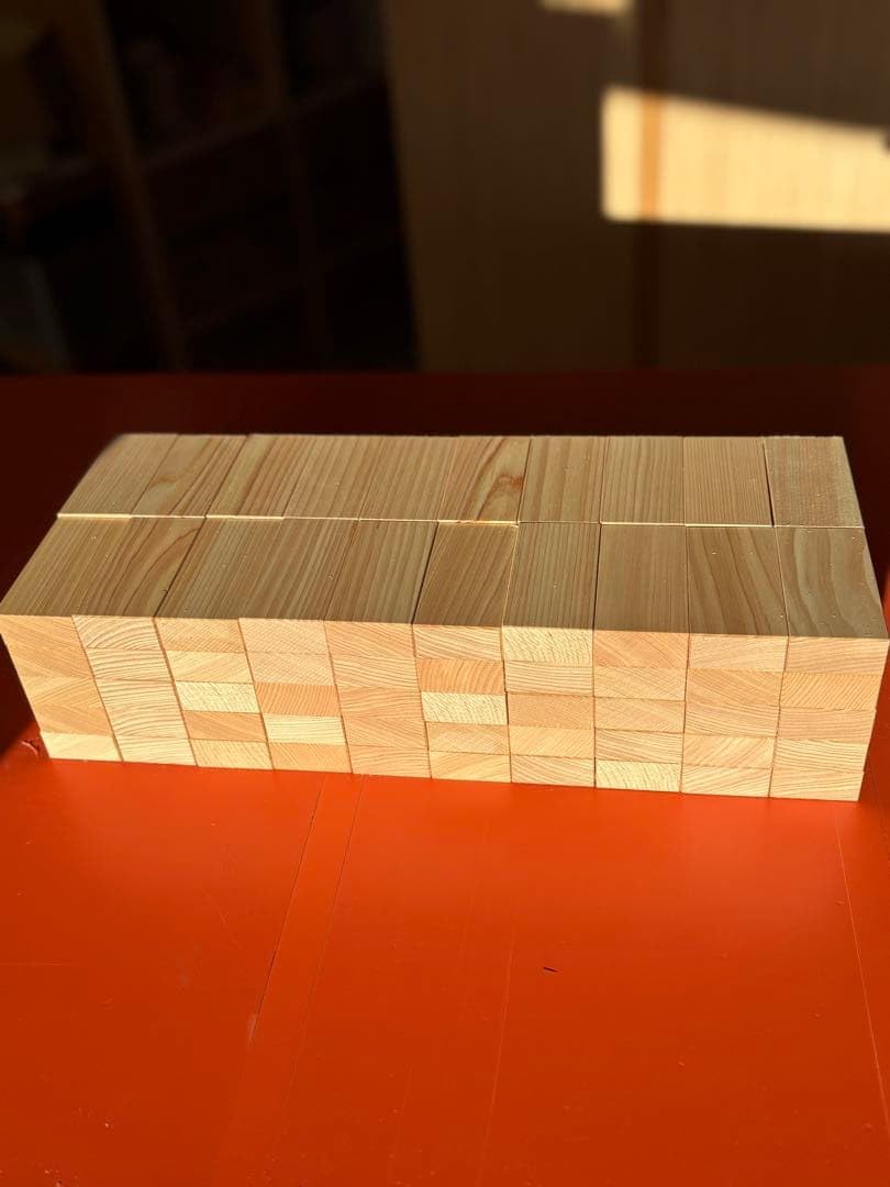 ナチュラルウッド積み木 檜素材 100個セット