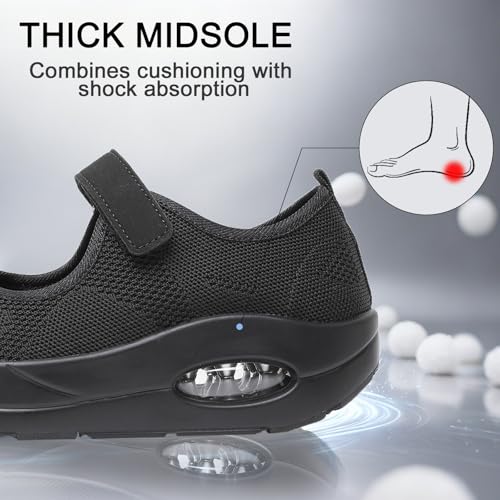 Image of Git-up Women's Arch Support Walking Shoes, Breathable Wide Toe Box Nursing Work Shoes for Plantar Fasciitis