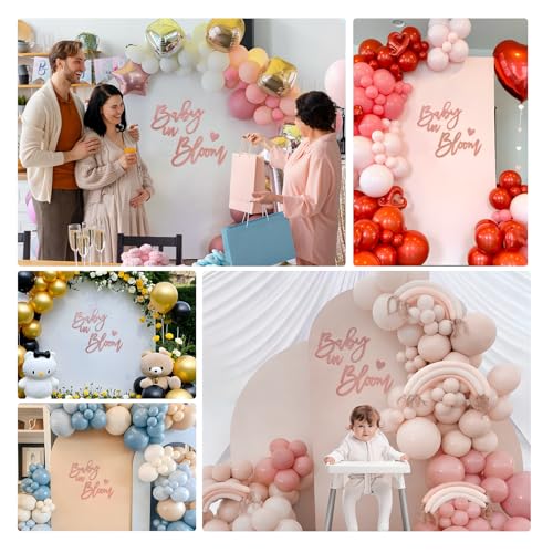 Image of Rose Gold Baby in Bloom Sign Baby Shower - Large Glitter Baby Shower Felt Banner Letters for Arch Backdrop Gender Reveal Girl or Boy Theme Pregnancy Announcement Party Wall Decorations