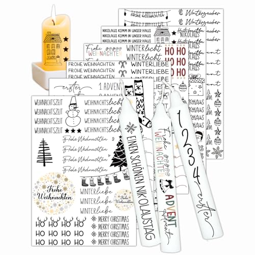 Oizemori Kerzentattoos Weihnachten – Kerzen Sticker & Kerzenfolie...