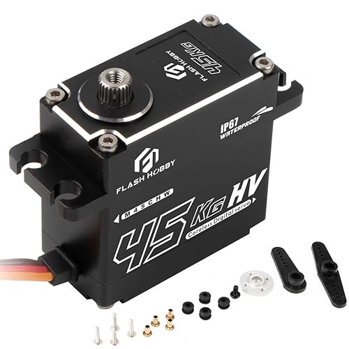 FLASH HOBBY 99.2 lbs Servo Motor sin núcleo impermeable completo estándar 180 grados HV 8.4V alto par RC Digital Servo para RC coche DIY camión