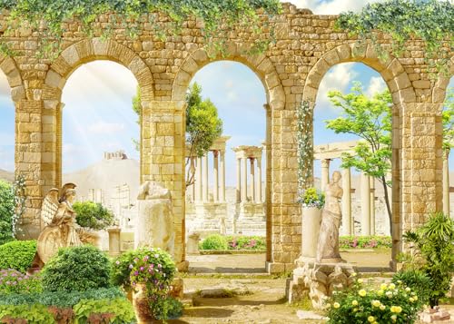DULUDA 7x5 FT Greece Palace Romantic Garden Backdrop Greek Party