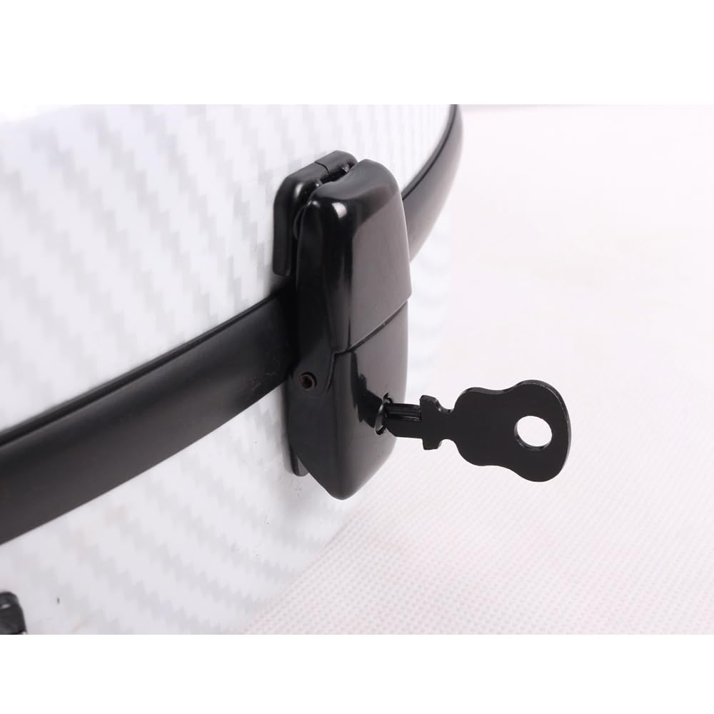 Custodia per violino 4/4 full size in fibra di carbonio composita custodia rigida manico resistente cinghie posteriori morbida imbottitura (bianco), CASE-22
