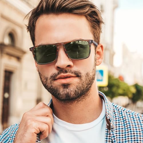 CARFIA Retro Polarized Sunglasses for Men UV Protection Hand-crafted Acetate Frame Fashion Cool Sun Glasses CA535722