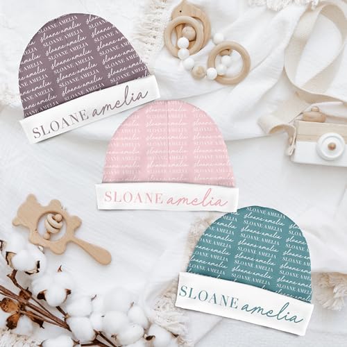 Personalized Baby Hat | Personalized Newborn Hat | Custom Baby Boy Script Name for Boys & Girls White2