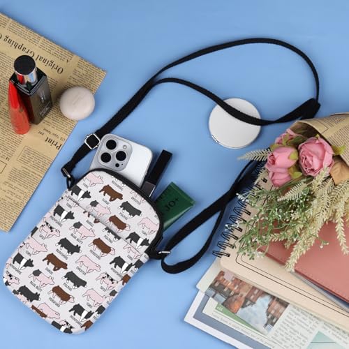 TOBGBE Funny Pig Idea Crossbody Bag Pig Breed Inspired Handbag Pig Gifts for Pig Lovers Animal Lovers Gift Breeder Gift4