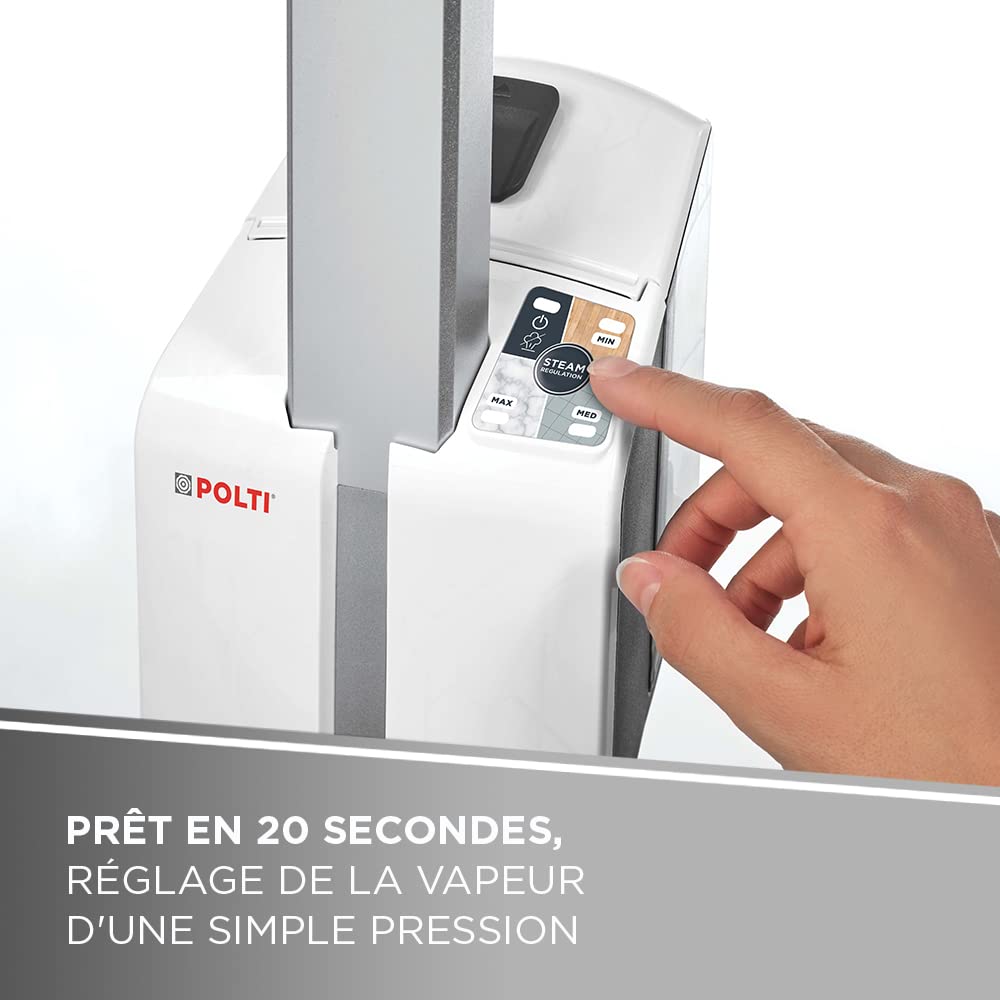 Polti Vaporetto™ SV610 Style Balai Vapeur 2-en-1 avec Nettoyeur Portable, 15 Accessoires, Chauffe Rapide 20 s, Réservoir Amovible, Filtre Anti-Calcaire, Stationnement Vertical, Gris Argent