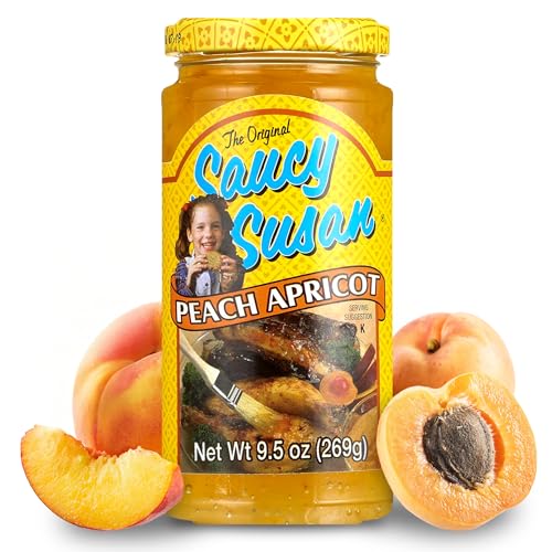 Saucy Susan Peach Apricot ORIGINAL Sauce 9.5 oz Jar – Sweet & tangy blend of apricots, peaches & spices...
