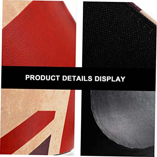 Besportble Vintage Decor 1Pc Wastebasket Vintage Office Decor Office Waste Basket Plastic Trash Cans Faux Leather Garbage Bin Unwanted Trash Vintage Waste Storage Bucket Basket Storage Bin #TOP3