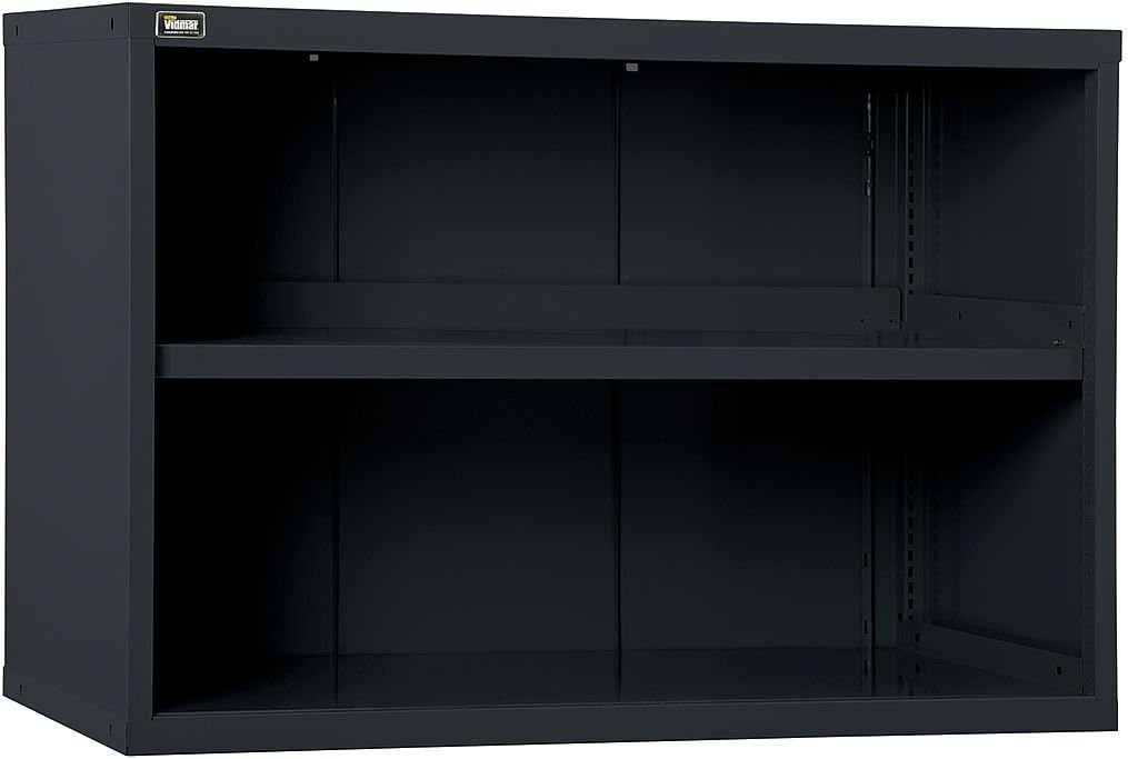 Vidmar/Stanley Black & Decker - RP1194ABK - Overhead Cabinet, Open Face Cabinet Doors, 45 inW x 27 3/4 inD x 31 inH, 2 Shelves, Black