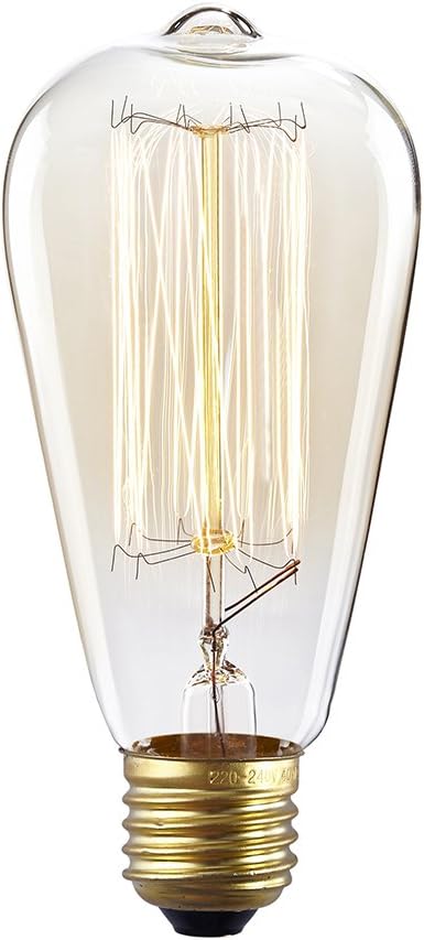 Kiven Vintage Edison Bulb Tungsten Wire - 110 Volts - Dimmable - 230 Lumens -2200K Warm Temperature Antique Light Bulb (60w)