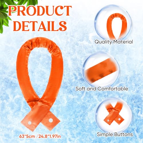 Image of Cozypower 6 Pcs Cooling Neck Wraps with Button Cooling Bandana Neck Cooler Scarf for Hot Weather Ice Neck Wrap Summer Outdoor