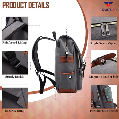 Image of Travel Laptop Bag, Slim Durable Laptops Backpack with USB Charging Port, College School Backpacks Gifts for Men Women