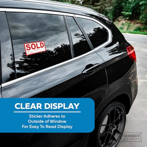 Image of Sold Stickers - Red (100 per Pack) - Vehicle Sales Success Vinyl Sticker - Dealership Standard (Pack of 3)