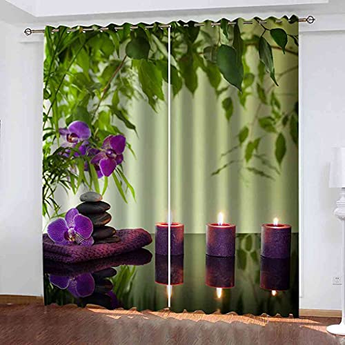 Rideau de fenêtre moderne violet à oeillets pour salon chic - 2