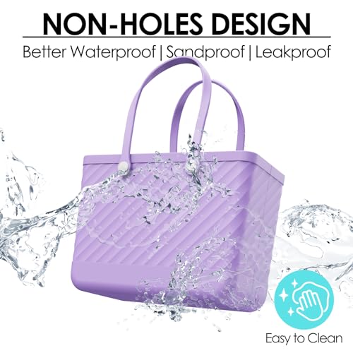 Beach Bag Rubber Tote for Women – Large Waterproof Sandproof Leakproof with Zipper Pocket for Travel Pool Boat Gym2