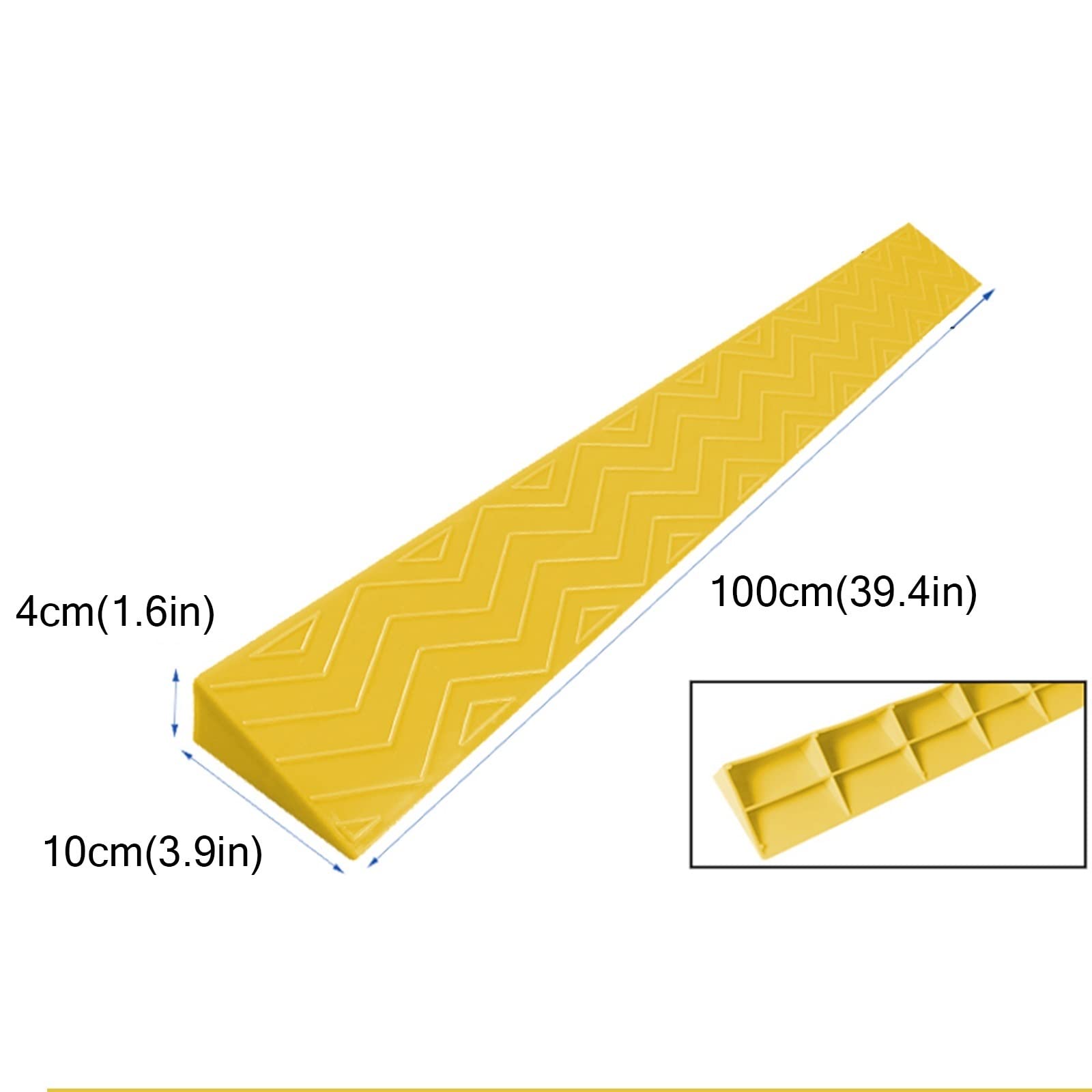 Generico Rampa Antiscivolo in plastica Gialla per sedie a rotelle, Ideale per Porte, Scale e marciapiedi - Soglia di 4 cm, rampa di Accesso per Scooter per disabili e sedie a rotelle, Resistente e Si
