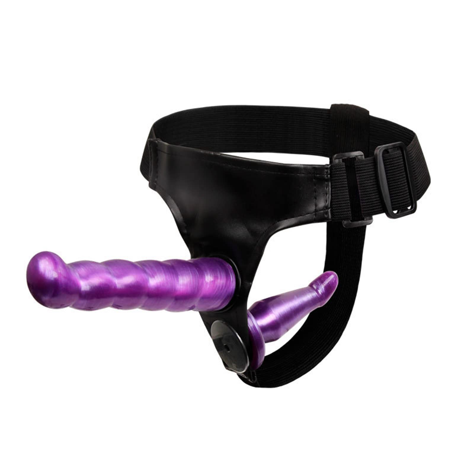Pantalones lésbicos con consoladores con correa SM y 2 consoladores de silicona, consolador anal con correa y arnés de nailon ajustable, juguete sexual SM for hombres y mujeres