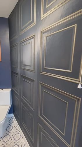 YöL Harrow Navy Blue Wood Panel Effect Wallpaper - Odern Conteporary - View #8