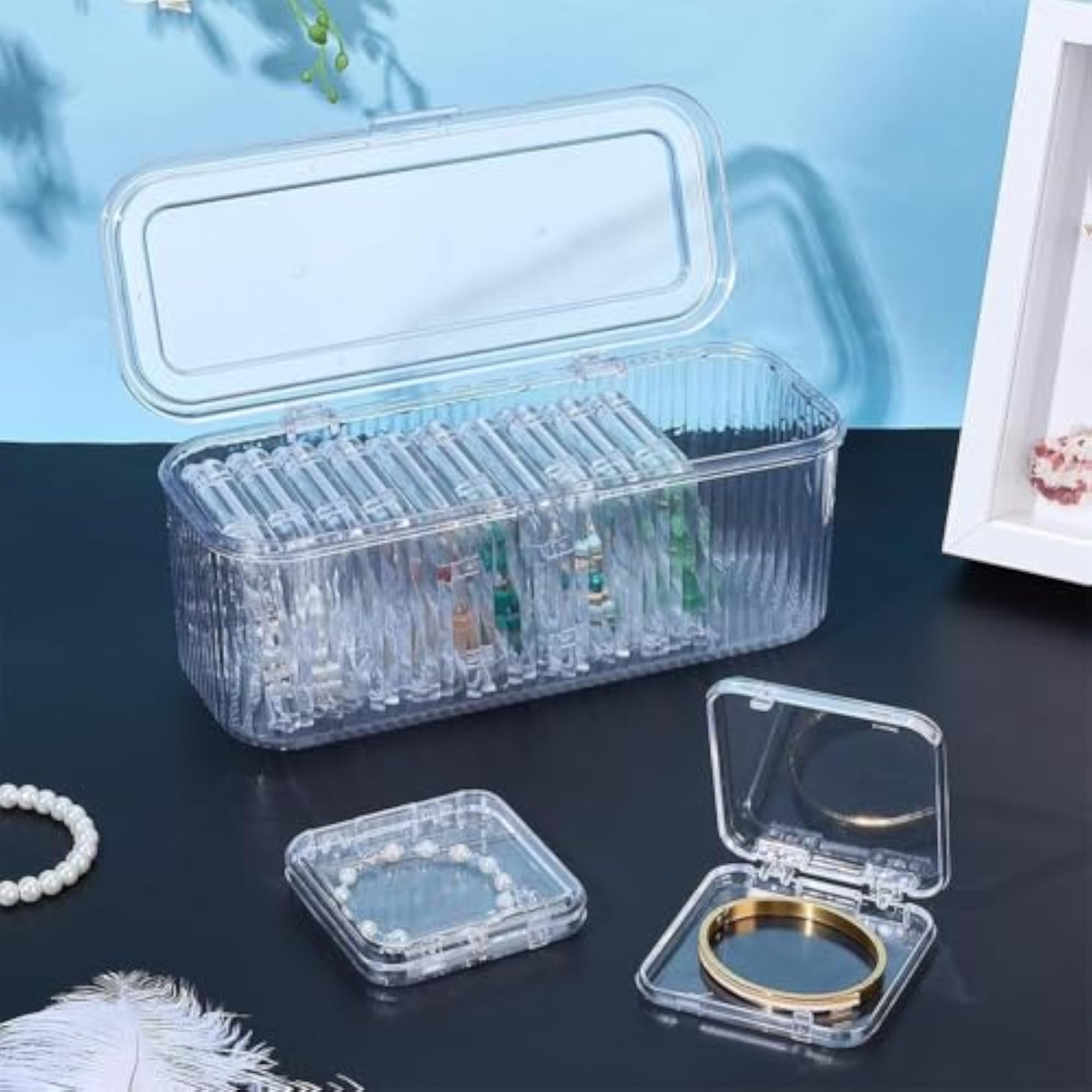 Acrylic Jewelry Organizer Box Set of 10
