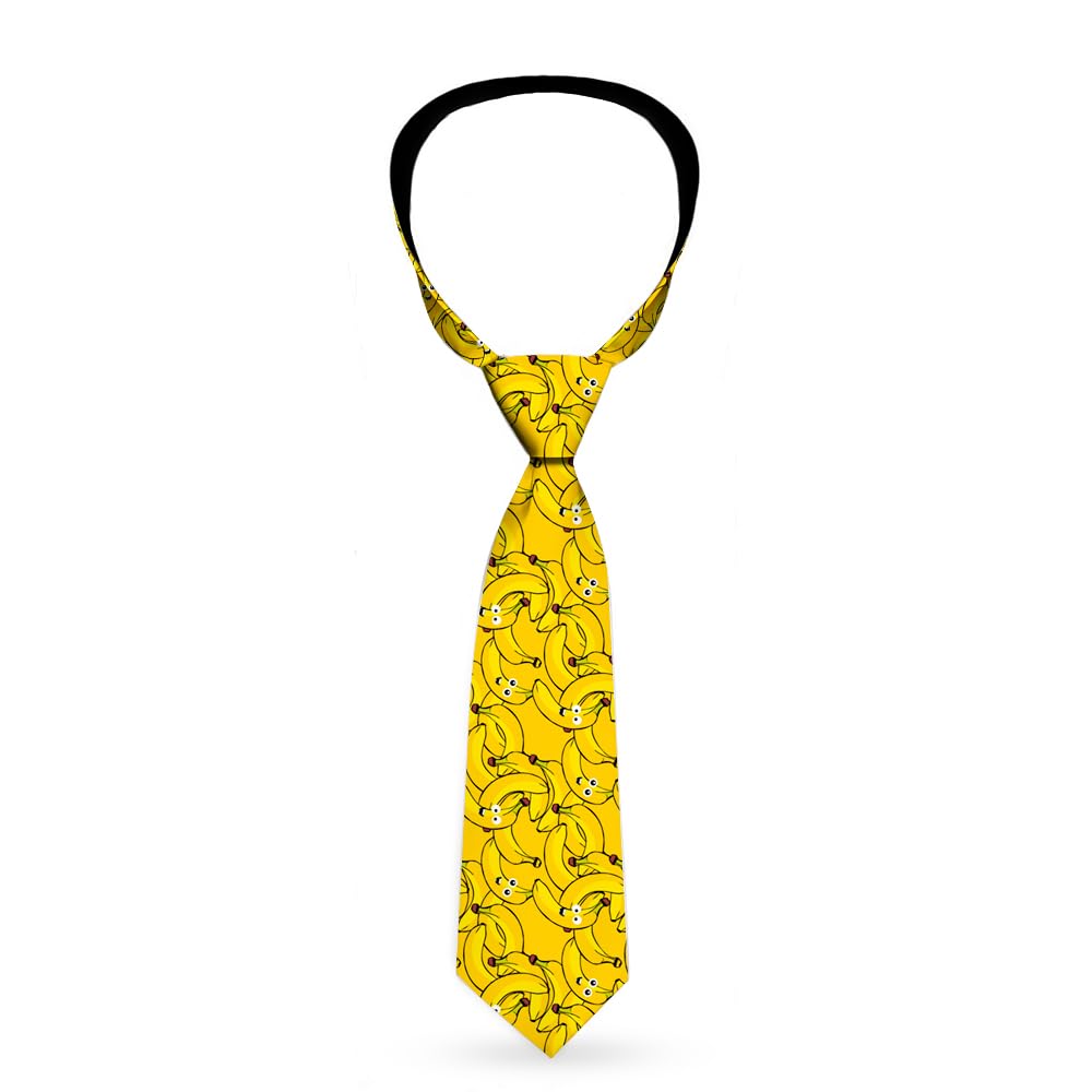 Buckle-Down Tie, Necktie, Bananas Stacked Cartoon Yellows, Standard Length