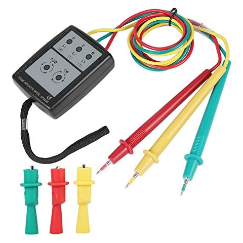 Akozon SP8030 Digitaler Phasendrehungsanzeiger LED Sequenzzähler mit Summer Anzeige 3 Phasen AC Spannung von 200V bis 480V Tester Cover