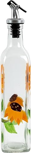 Miniatura 2 de Vinagre y aceite de vidrio de girasol pintado a mano de 16 oz