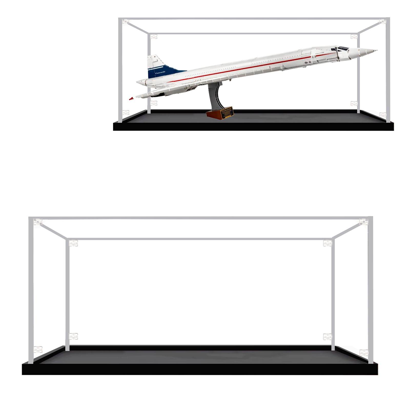 Photo 1 of ***BASE IS CRACKED***
Acrylic Display Case for Lego 10318 Concorde 43.31Lx17.72Wx11.81H inch(110x45x30 cm) (NOT Included The Model)