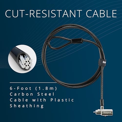 Image of Kensington Universal 3-in-1 2.0 Keyed Laptop Lock, Fits T-bar, Nano, N17, Wedge-Shaped Lock Types, 6-Foot Computer Security Locking Cable, Compatible with Dell, HP, Lenovo, K63389WW