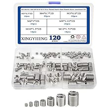 120pcs M3 M4 M 5 M6 M8 M10 M12 Wire Thread Inserts Steel Sheath Helicoil Type Screw Repair Sleeve Assortment Kit with Plastic Box