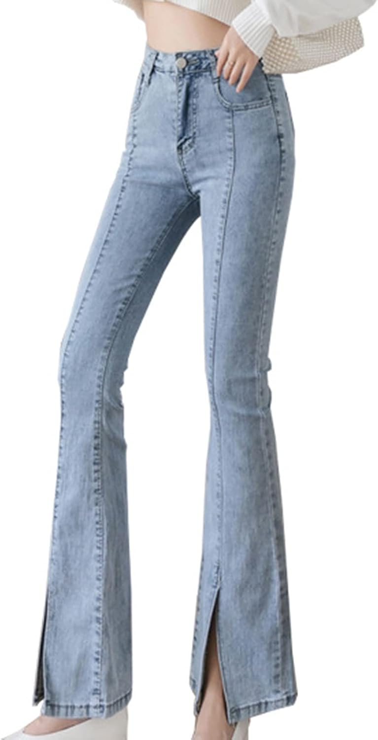 split bell bottom jeans