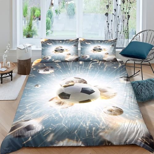 DynamicSportsAction Funda de Edredón Microfibra Suave Juego de 3 Piezas Estampado 3D DynamicSportsAction Funda Edredon con Funda de Almohada Lavables Suave for niños y niñas Single（140x200cm）