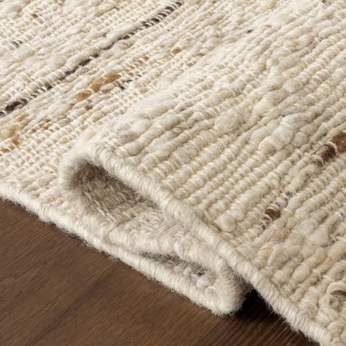 Image of Nuloom Juju Ivory Solid Flatweave Wool Area Rug, 10' x 14' | Nuloom JuJu Solid 10' x 14' Wool Area Rug for Living Room Bedroom Dining Room, Ivory