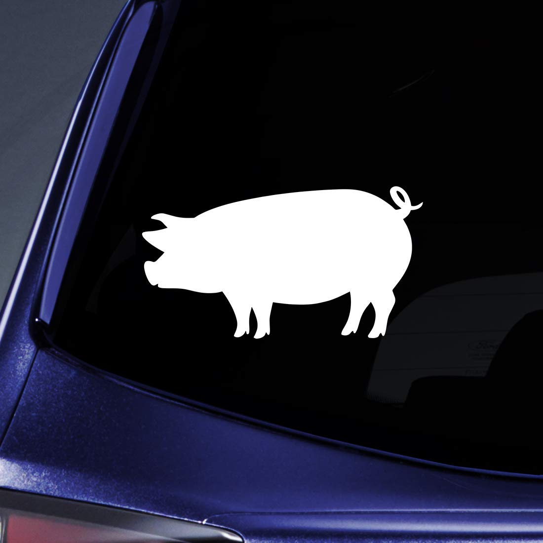 Bargain Max Decals Pig Silhouette Sticker Decal Notebook Car Laptop 5.5" (White)