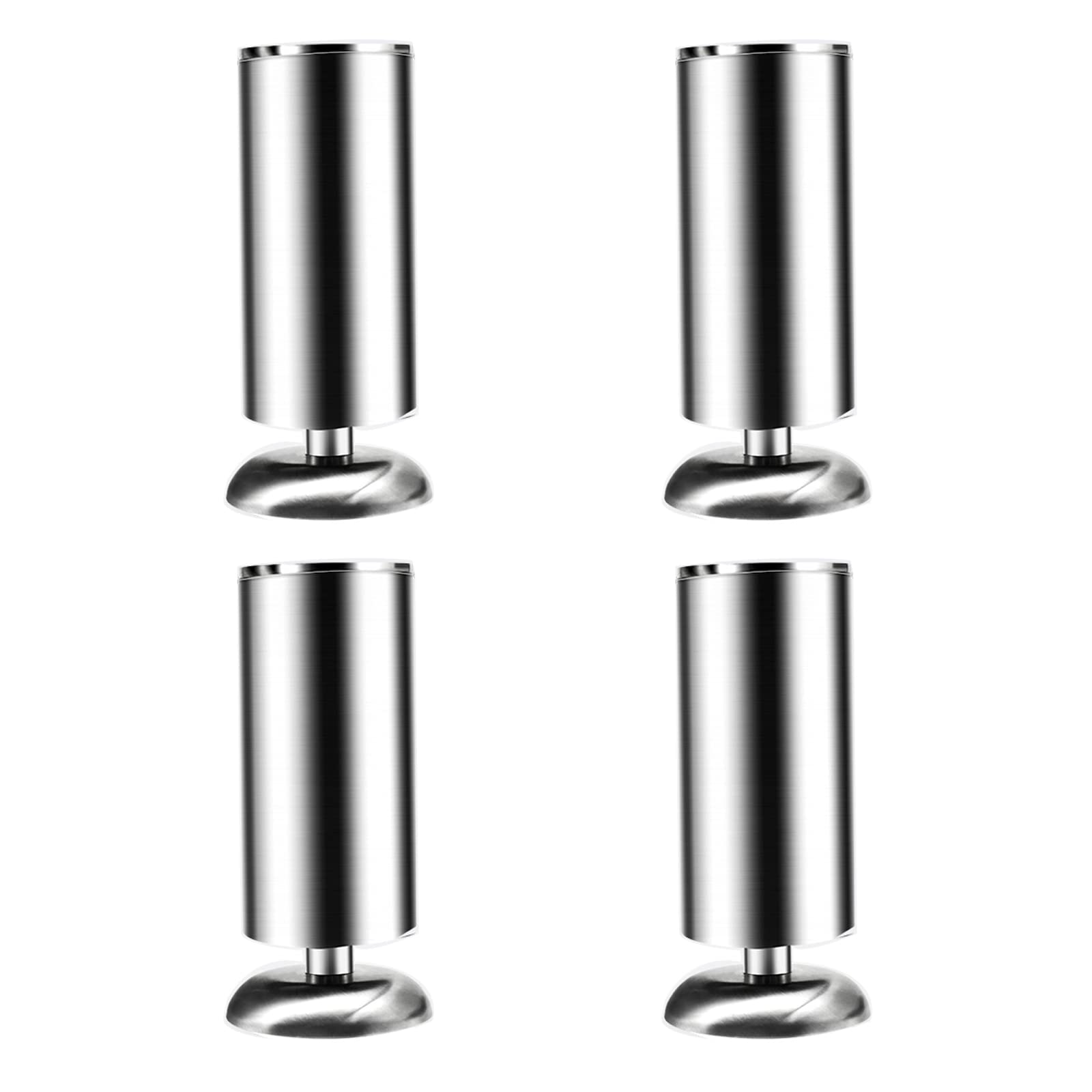 4 piedini regolabili in altezza per mobili, in acciaio inox, regolabili da 0 a 10 mm, per gambe del tavolo, casa, ufficio, cucina, divano (nero, 20 cm / 7.87in)